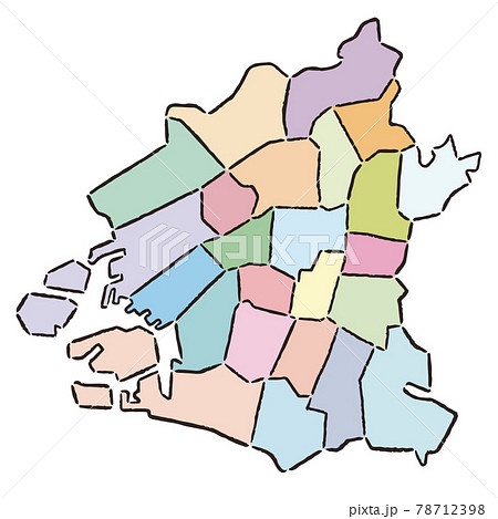 地図_日本_大阪市_24区_区名無 地図_日本_大阪市_24区_区名無 78712398