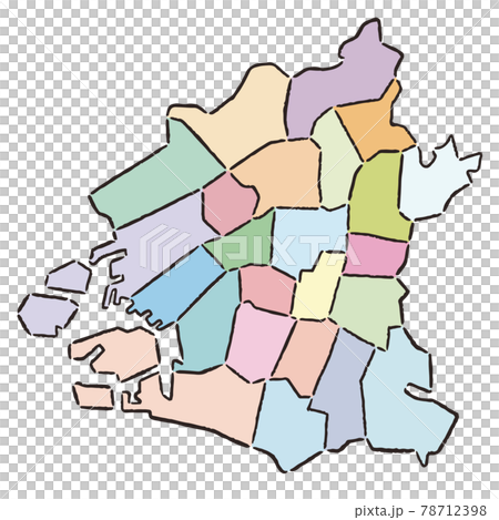地図_日本_大阪市_24区_区名無 地図_日本_大阪市_24区_区名無 78712398