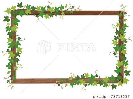 ツタの葉フレーム アイビーのフレームのイラスト素材 ツタの葉フレーム アイビーのフレームのイラスト素材