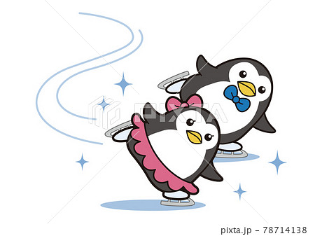 フィギュアスケートをするペンギンのペア 78714138