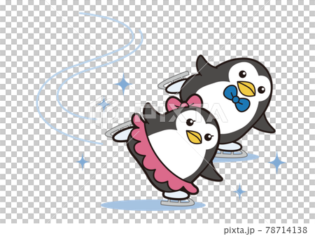 做花樣滑冰的一對企鵝 78714138