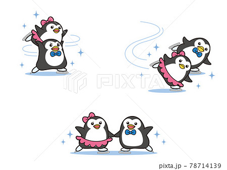 フィギュアスケートするペンギンのペア 78714139
