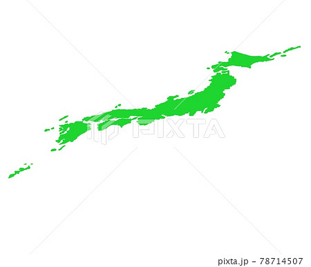 斜めから見たかっこいい日本列島の地図のイラストイメージのイラスト素材