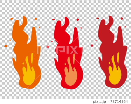 火の玉のイラスト3種類 78714564