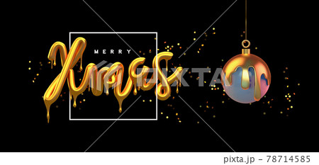 Christmas 3d gold drip text quote black background Christmas 3d gold drip text quote black background 78714585