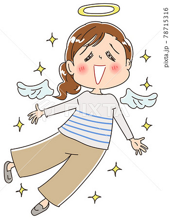 幸せそうな女性のイラスト素材