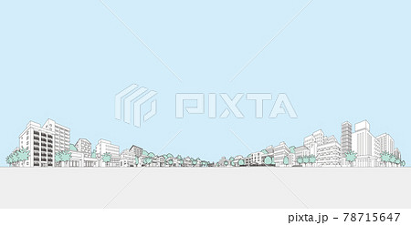 街並みのベクターイラスト 線画イラスト のイラスト素材 街並みのベクターイラスト 線画イラスト のイラスト素材