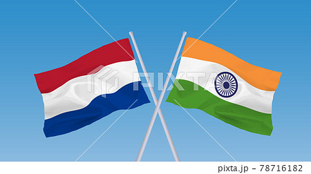 インドとオランダの国旗