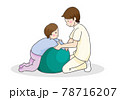 ボールを使ってリハビリする子供とセラピスト 78716207