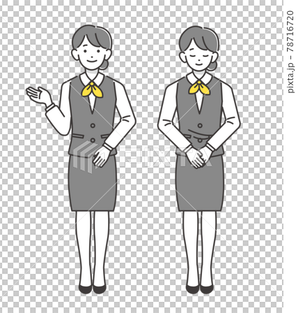 Vector illustration material / shop / department store of a female clerk who guides and bows 78716720