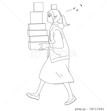 片付けをする女の子のイラスト素材