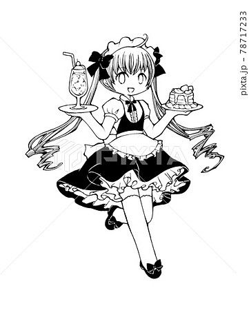 メイド服の女の子のイラスト素材 [78717233] - PIXTA