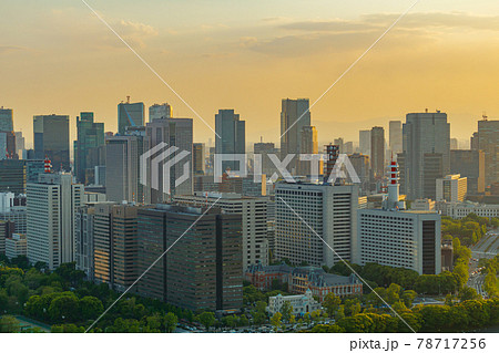 【東京の都市風景】霞が関と永田町方向の都市夕景 78717256