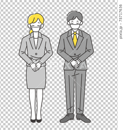 矢量插畫素材/面具/商業/道歉/感謝一個穿西裝的女人鞠躬 78717636