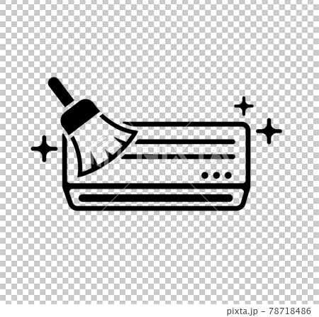 エアコン掃除・エアコンクリーニング ベクターアイコンイラスト 78718486