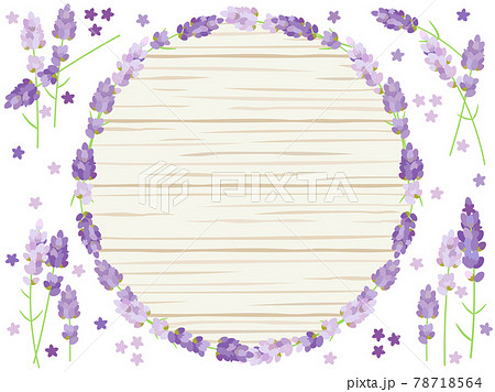 可愛いラベンダー柄のカードのイラスト素材