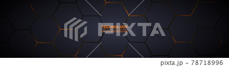Dark wide hexagonal abstract technology banner Dark wide hexagonal abstract technology banner 78718996