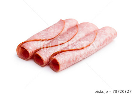 Sliced smoked salami. Sliced smoked salami. 78720327