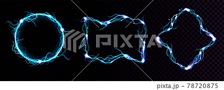 Lightning frames electric blue thunderbolt borders 78720875