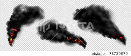 Black smoke with fire, dark fog clouds or steam Black smoke with fire, dark fog clouds or steam 78720879