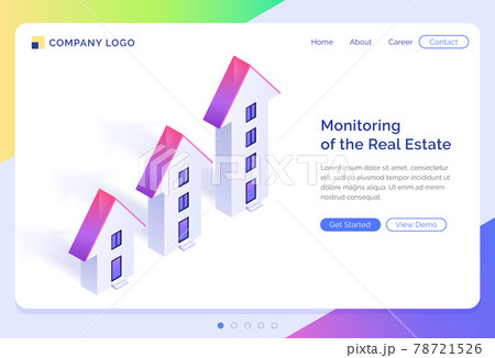 Vector banner of monitoring of real estate Vector banner of monitoring of real estate 78721526