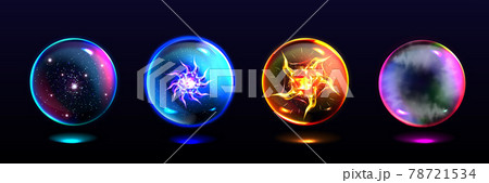 Magic spheres, glowing crystal balls Magic spheres, glowing crystal balls 78721534
