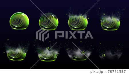 Broken bubble shields explosion animation stages 78721537