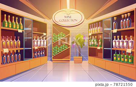 Wine shop, cellar interior with alcohol beverages Wine shop, cellar interior with alcohol beverages 78721550