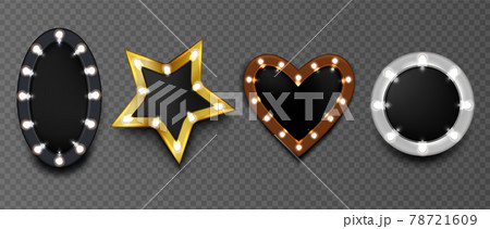 Different shapes frames with light bulbs Different shapes frames with light bulbs 78721609