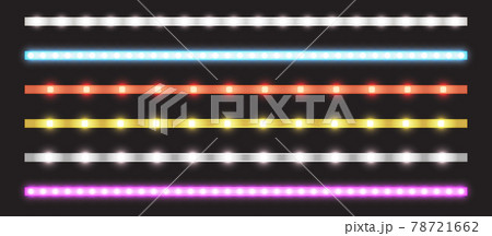 Vector set of led strips with neon glow effect Vector set of led strips with neon glow effect 78721662