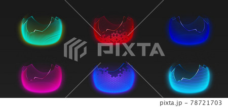 Vector realistic broken bubble shields 78721703