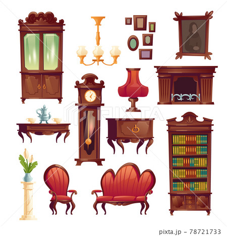 Victorian living room stuff, old classic furniture 78721733