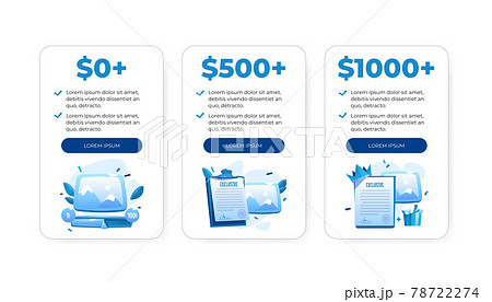 Price plan table, comparison charts with cost Price plan table, comparison charts with cost 78722274