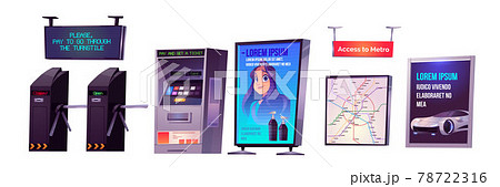 Entrance to metro station with turnstile 78722316