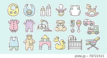 赤ちゃん、幼児用アイコンセット 赤ちゃん、幼児用アイコンセット 78722421