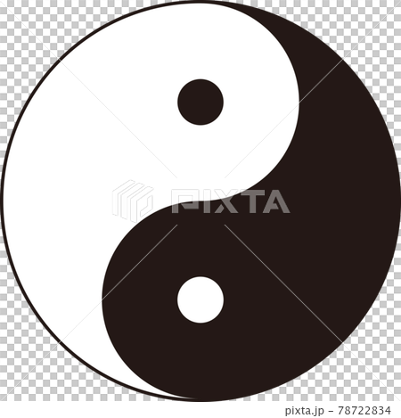 太極図 陰陽マークのイラストのイラスト素材