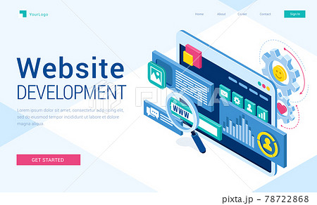 Vector banner of website development 78722868
