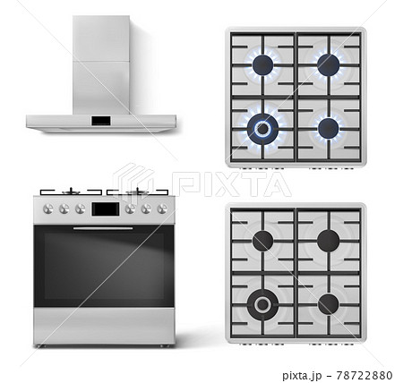 stove with integrated hood