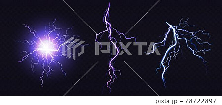 Electric ball and lightning strike, impact place Electric ball and lightning strike, impact place 78722897