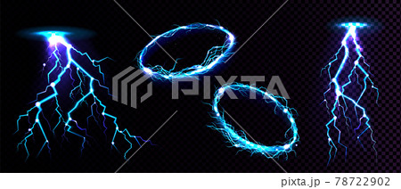 Electric ball and lightning strike, impact place 78722902