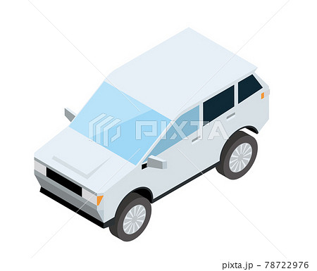 SUV車CUV　アイソメトリックスの自動車のイラスト　3D立体イラスト白バック　ベクターデータ 78722976