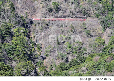 秘境 大井川鐵道井川線 日本一高い関の沢橋梁を渡る 秘境 大井川鐵道井川線 日本一高い関の沢橋梁を渡る 78723615