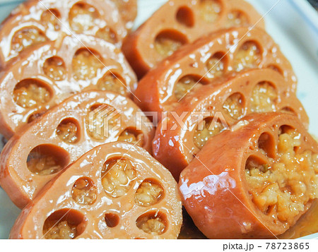 レンコンもち米詰めの蜜煮 78723865