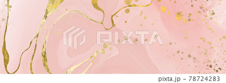 Vector Alcohol ink shape in tender pink and gold. 78724283