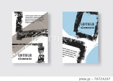 Collection of grunge covers with brush strokes. 78724287