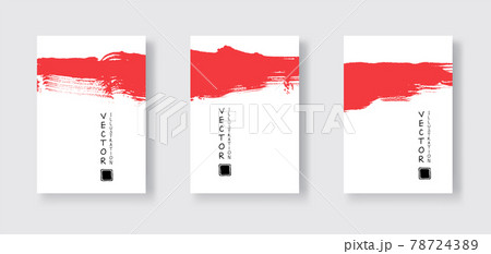 Red ink brush stroke on white background. 78724389