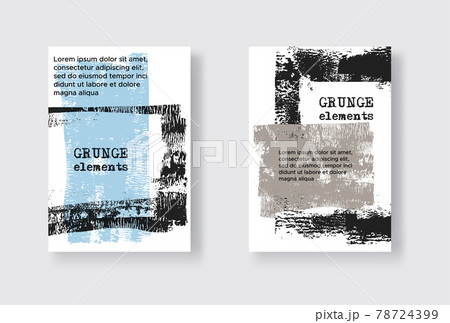 Collection of grunge covers with brush strokes. 78724399