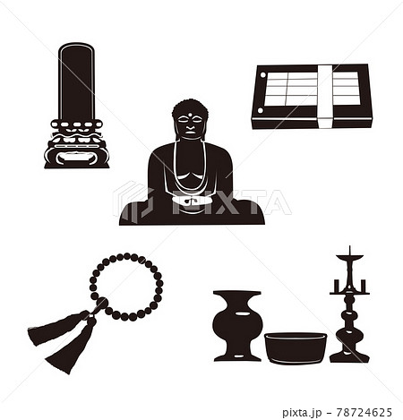 葬儀グッズのイラスト素材