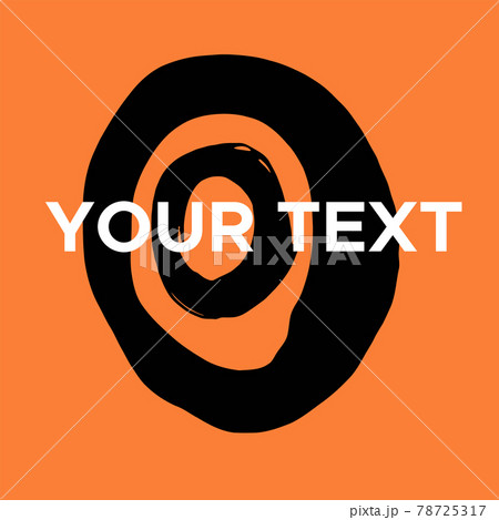 Vector Round Shape On Orange Black Circle のイラスト素材