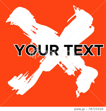 Vector Cross Shape on Orange. White Cross Stamp. Icon, Logo, Banner Design. Vector Cross Shape on Orange. White Cross Stamp. Icon, Logo, Banner Design. 78725420